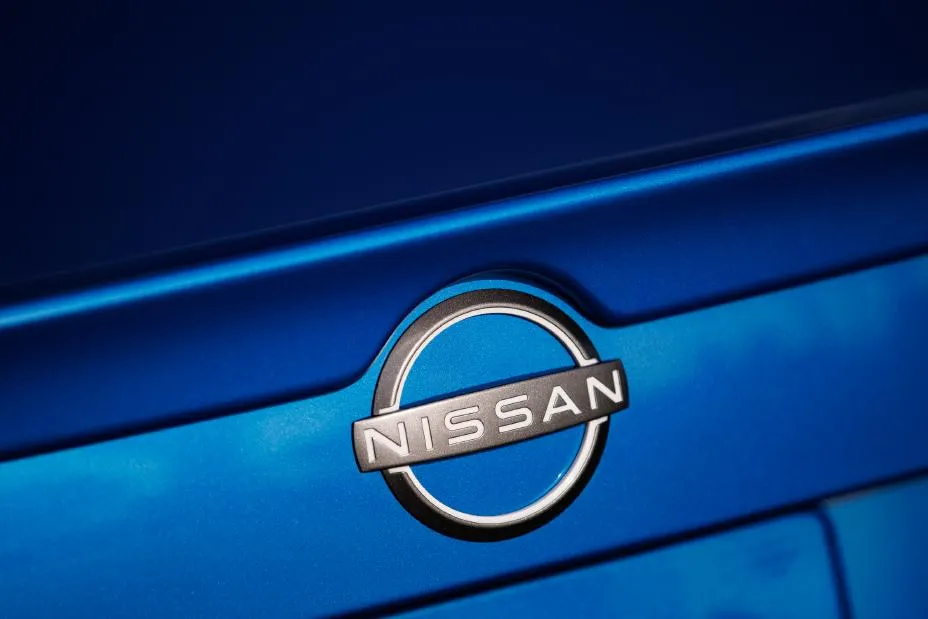 Nissan logo on a Nissan model