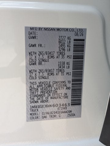 2027 Nissan Frontier SV
