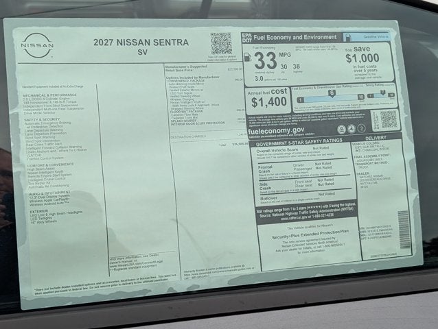 2027 Nissan Sentra SV