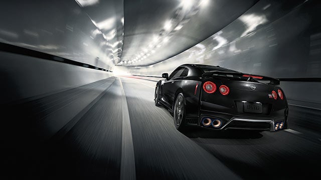 2023 Nissan GT-R seen from behind driving through a tunnel | Natchez Nissan in Natchez MS