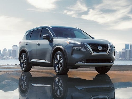 2024 Nissan Rogue exterior view of vehicle parked outside a city