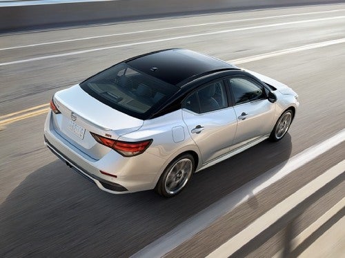 2024 Nissan Sentra overhead view of car driving down highway
